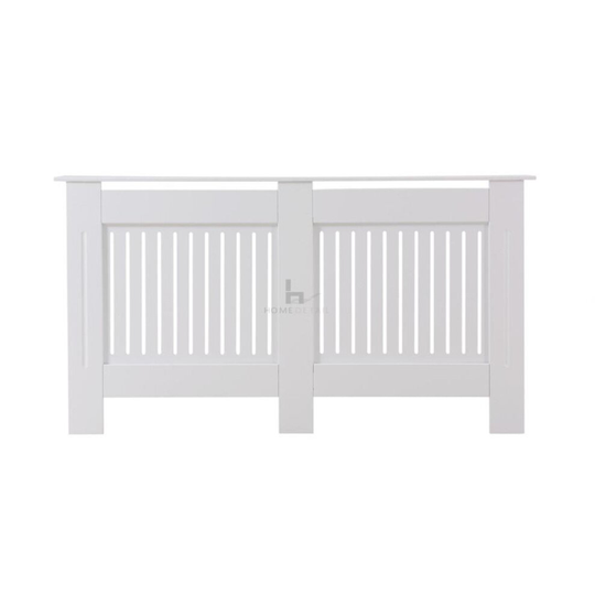 Large Radiator Cover Wall Cabinet MDF Wood Furniture Vertical Grill Modern, White