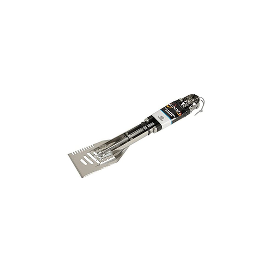 Guilty Gadgets Pack of 6 Stainless Steel BBQ Tool Set Barbecue Grill Tools Tongs | 4 x Skewers |Spatula Large Portable Camping | 5 x 9 x 43 cm