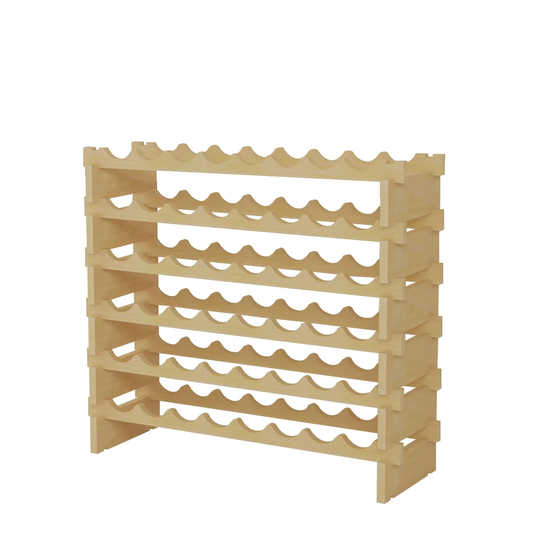 Mcnair 48 Bottle Solid Wood Floor Wine Bottle Rack in Brown