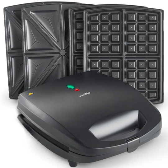 VonShef 2 in 1 Sandwich Toaster and Waffle Maker