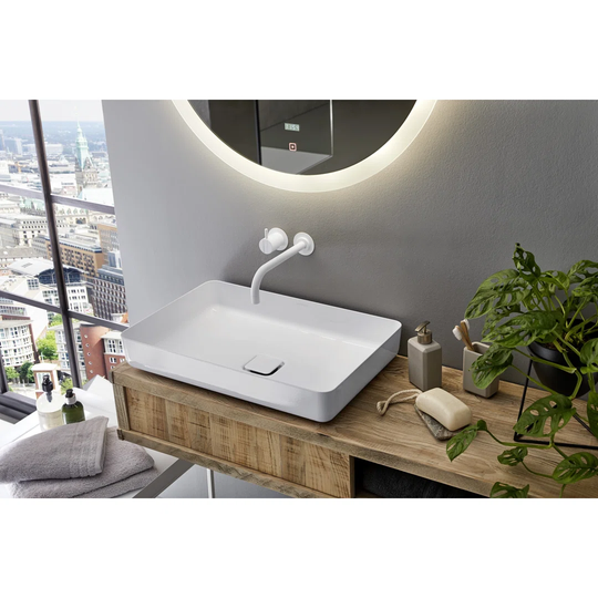 Miena Grey Steel Enamel Square Bathroom Sink