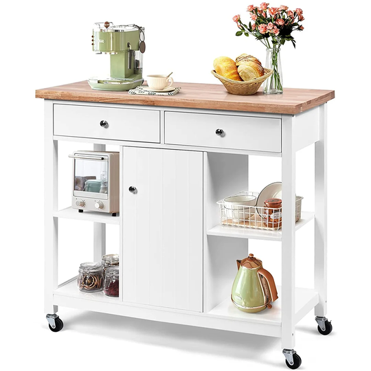 Leota 96 Cm Kitchen Trolley with Locking Wheels