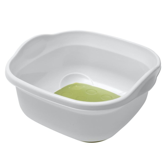 9L Kitchen Sink Soft Touch Base Plastic Washing Up White Bowl