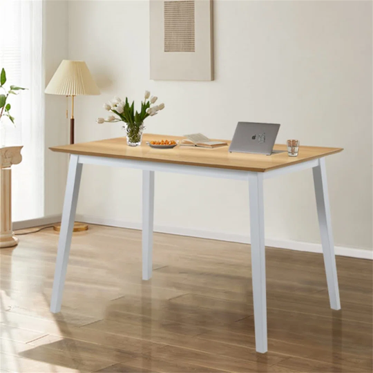 Solid Oak Dining Table 105Cm Rectangle Kitchen Table 2-4 People For Dining Living Room Home Table, Grey