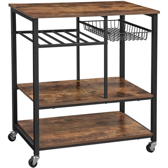Velda 80 Cm Kitchen Trolley with Locking Wheels