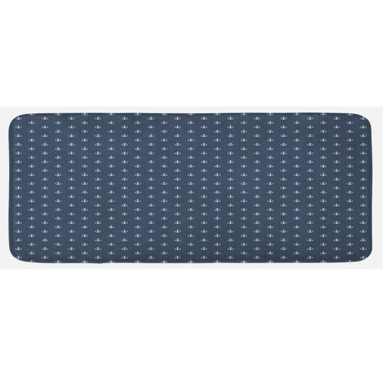 Kermit Navy Blue Anchors Sea Travel Kitchen Mat