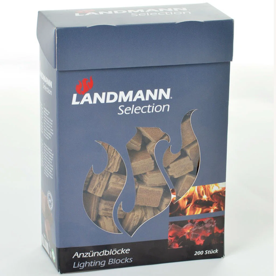 Berardi Landmann 200 Piece Wood Fibre Pressed Firelighter Cube Set