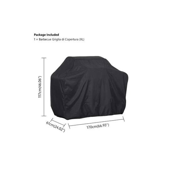 (170*61*117cm)Outdoor Black Waterproof BBQ Cover Weber Heavy Duty Grill Cover Protective