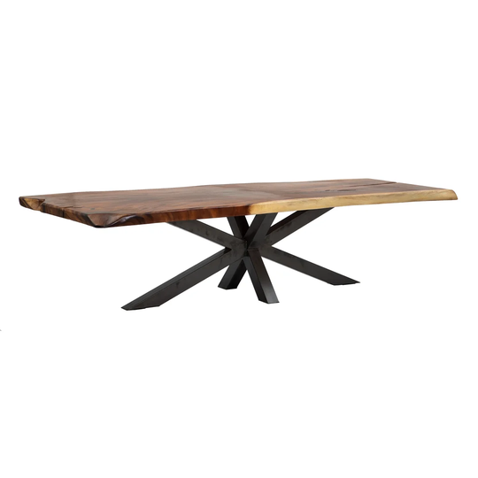 Wheat 300Cm Iron Pedestal Dining Table