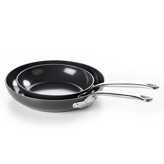 GreenPan Barcelona Black Aluminium Non-Stick 20cm & 28cm Frying Pan Set