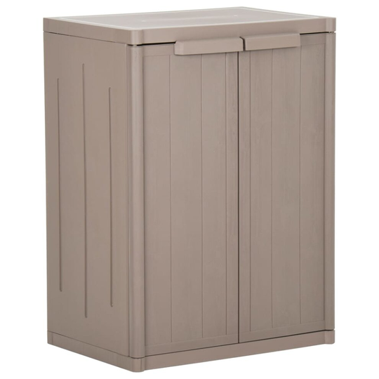 vidaXL Garden Storage Cabinet Brown PP Outdoor Tool Locker Plastic Cabinet