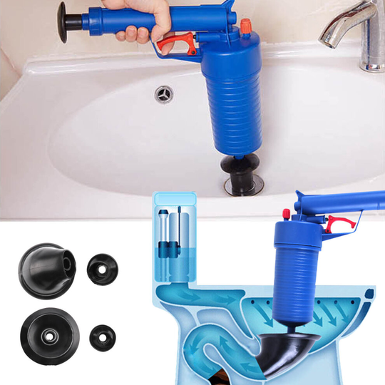 Air Pump Drain Blaster Pipe Unblock Blockage Remover Sink Plunger