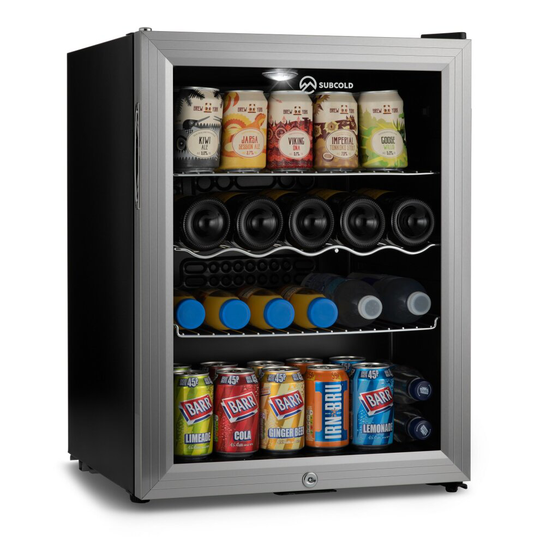 Subcold Super65 LED Mini Fridge | 65L Beer, Wine & Drinks Fridge - Silver