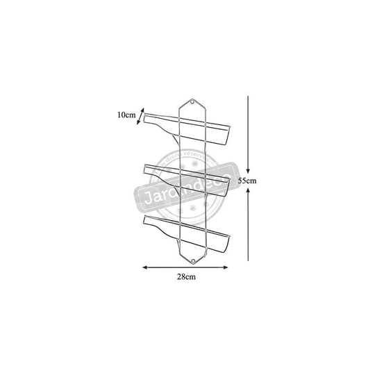 3 Bottle Wall Mounted Wine Bottle Rack in Black