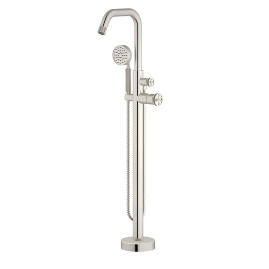 Amberboi Floor Standing Bath Shower Mixer Tap - Brushed Nickel