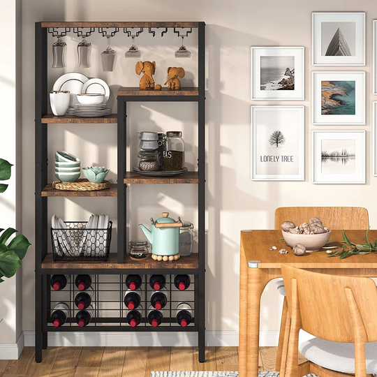 Repass 12 Bottle Solid Wood Tabletop Countertop Wine Bottle Rack in Brown