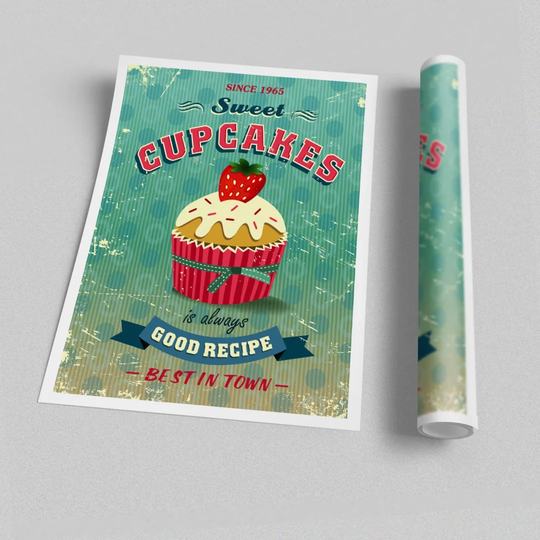 Cupcake 7 - Graphic Art Print on Paper