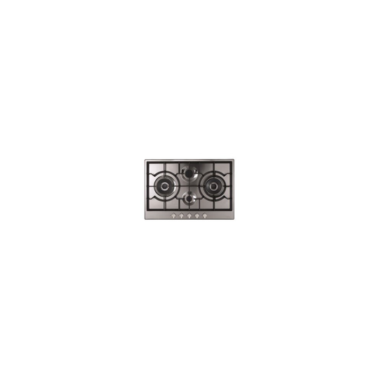 CDA 75cm 4 Burner Gas Hob with 2 Wok Burners - Stainless Steel
