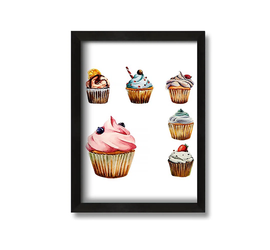 Cupcake 1 - Picture Frame Painting on Canvas