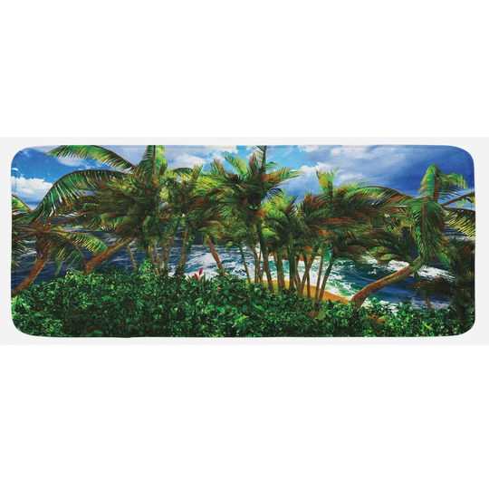 Des Hawaii Island Palm Tree Kitchen Mat