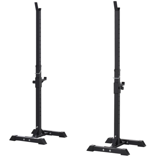 HOMCOM Power Rack Weight Stand Bar Barbell Squat Stand Spotter Home