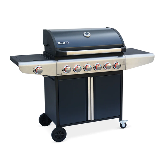 Alice's Garden 6 - Burner Free Standing Liquid Propane Gas Grill with Side Burner and Cabinet