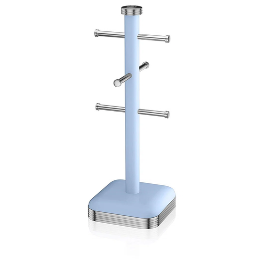 Retro 6 Cup Mug Tree, Weighted Base, Grey, 15.50X15.50X41.50 Cm