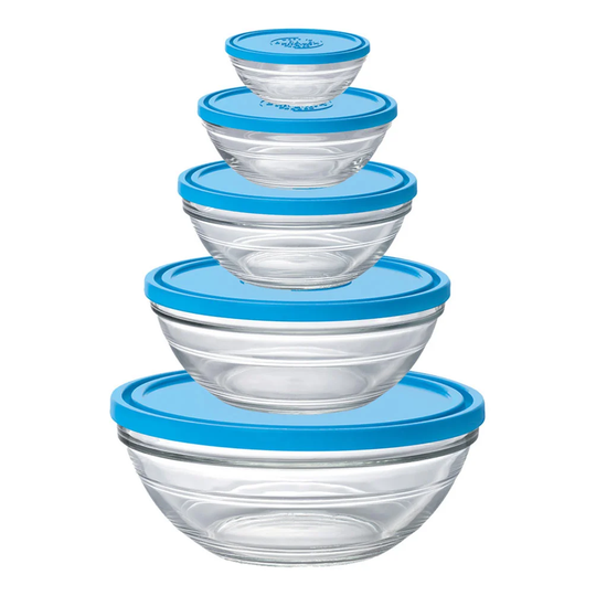 Tempered Glass 5 Container Food Storage Set