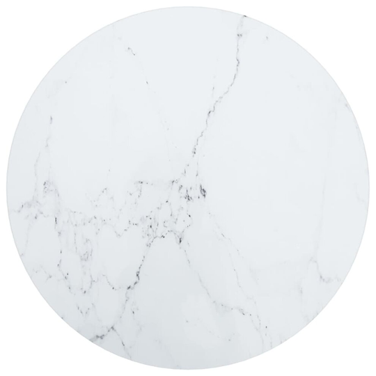 vidaXL Table Top with Marble Design White Tempered Glass Coffee Table Top Set