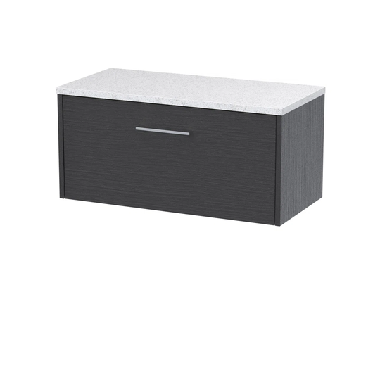 80.5Cm Wall Mounted Single Bathroom Vanity Base Only in Graphite Grey/White