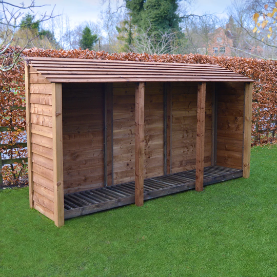 340Cm W x 80Cm D Solid Wood Log Store