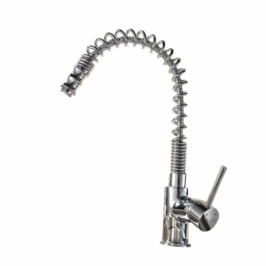 LIERAS Kitchen Taps Swivel & Spring Spout Pull Out Chrome Polished Kitchen Sink Mixer,Single Handle Bar Taps