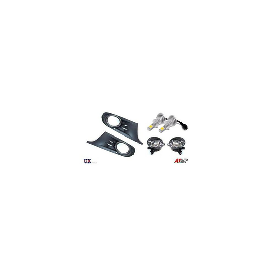 VW GOLF MK6 6 2009 2010 2011 LED FOG LIGHTS LIGHT LAMPS & GRILLES KIT & HB4 9006