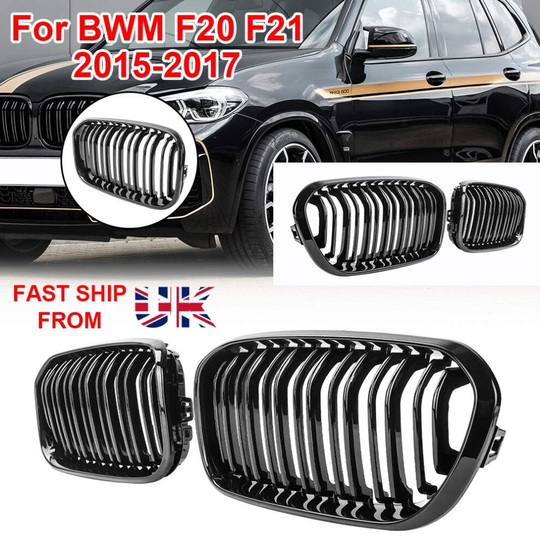 Front Kidney Grille Grill Twin Slat For BMW F20 F21 1 Series 15-18