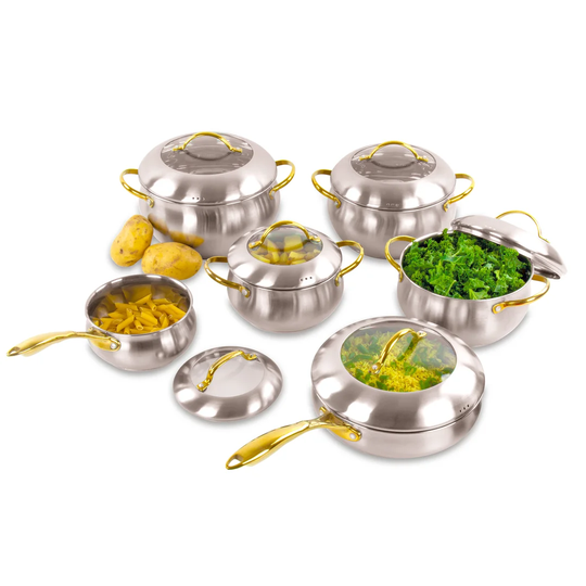 SQ Professional Lustro Apple 6 Pieces Stainless Steel Cookware Set