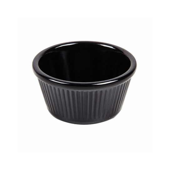 (1.5 oz Fluted Ramekin Black) Melamine Ramekin Plastic Sauce Pot Pots Serving Dish