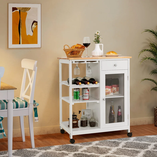 Sharbono 70Cm Wide Rolling Kitchen Trolley