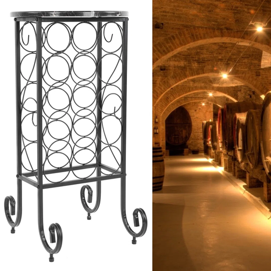 Dahlonega 15 Bottle Floor Wine Bottle Rack in Black