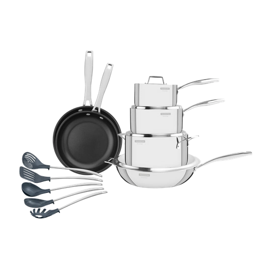 Tramontina 11 Pcs. Tri-Ply Cookware And Utensil Set