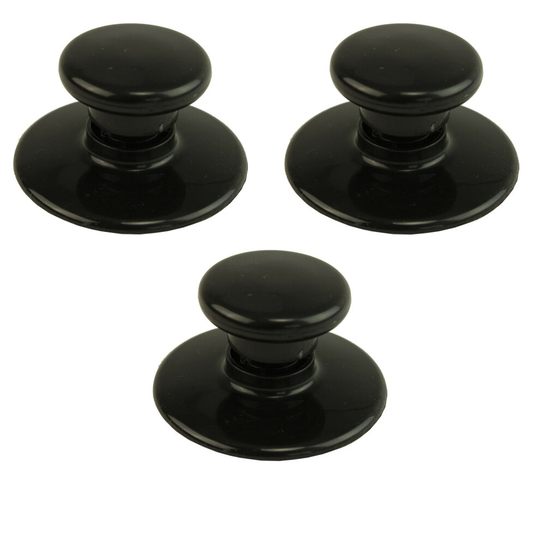 Round Universal Lid Knob x 3 for Slow Cooker Pot, Glass Saucepan