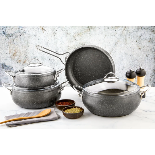 Belfry Kitchen Levon 7 Pieces Aluminum Cookware Set