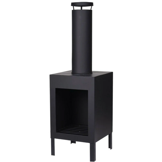 Square Outdoor Chiminea Garden Fire Pit Chimney Heater