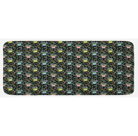 Lisette Easter Iris Blossoms Rabbits Bunny Kitchen Mat