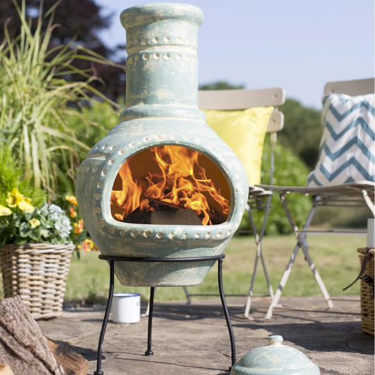 Brandi Clay Wood Burning Chiminea