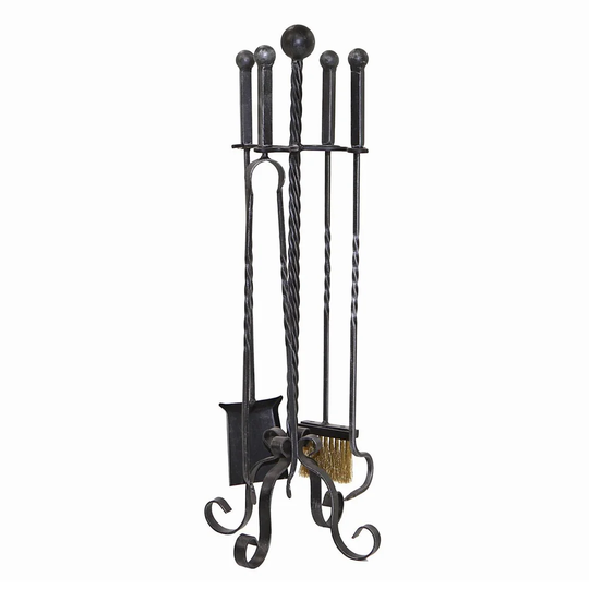 Perrodin 5 Piece Iron Fireplace Tool Set