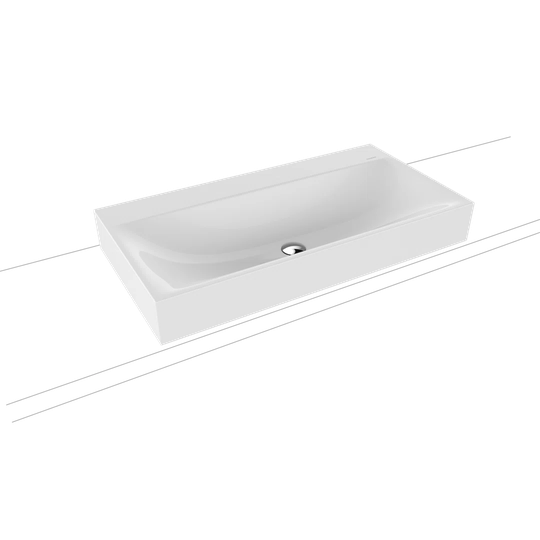Matt Black Steel Enamel Rectangular Countertop Bathroom Sink