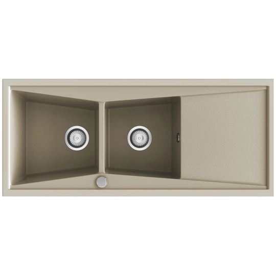 , 25 sink depth Angelina 118cm x 51cm Double Bowl inset Kitchen Sink