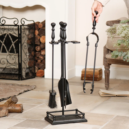 5 Piece Cast Iron Fireplace Tool Set