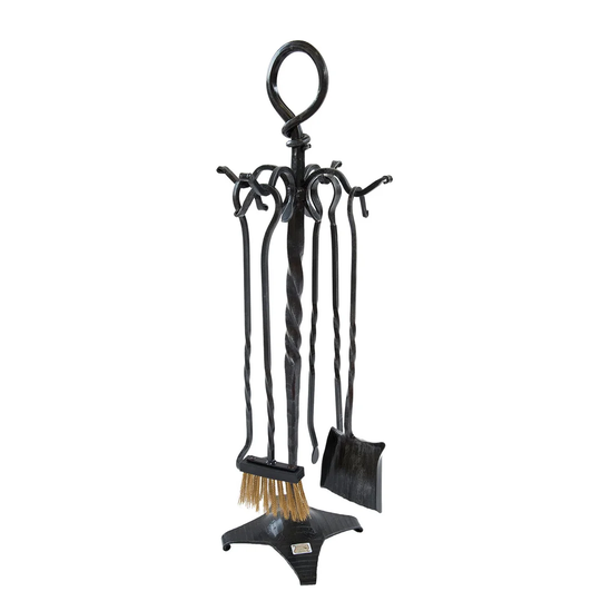 Tiberius 5 Piece Wrought Iron Fireplace Tool Set