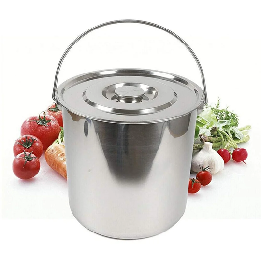 6L Bucket Stainless Steel With Handle And Lid Household Industrial Medicine Use.